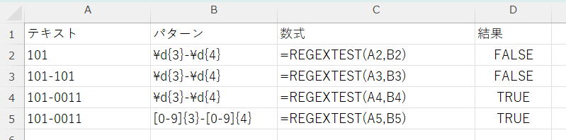 正規表現 REGEXTEST,REGEXREPLACE,REGEXEXTRACT