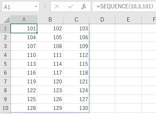 エクセル Excel RSEQUENCE関数 スピル