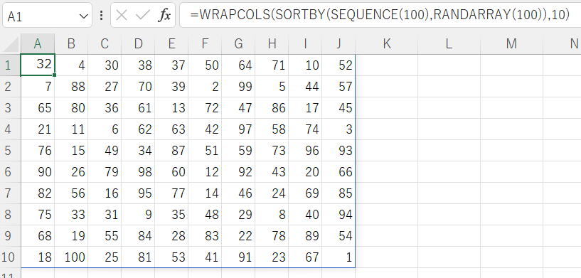Excel エクセル WRAPCOLS関数 新関数