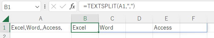 Excel エクセル 新関数 TEXTSPLIT関数