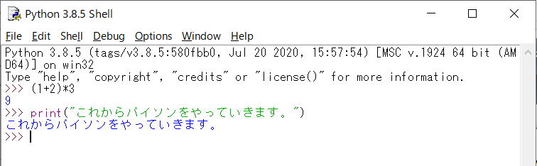 Python 入門 IDLE 使い方 visual studio